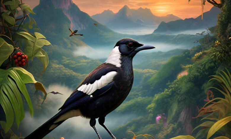 The Magpie Bird And Parrot's Family In a Berries Tree Forest a Kids Story