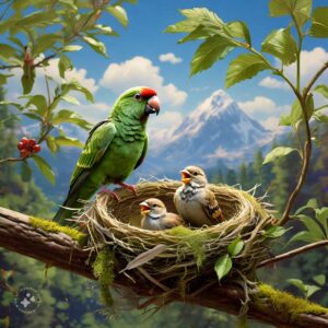 Kids Tale Of Kindness: Tasky the Sparrow Bird Fed Her Baby Kiko and Parrot Baby Ninja